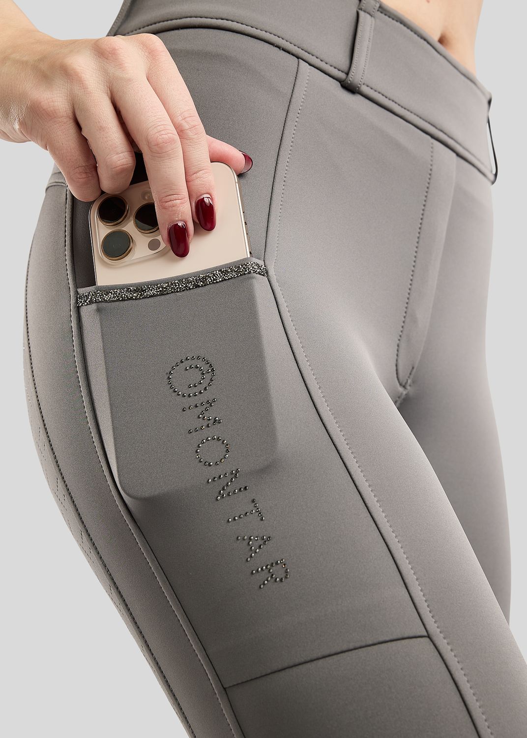 Grey MoMaisy Pull on with Gun Metal Crystal Tape F/G