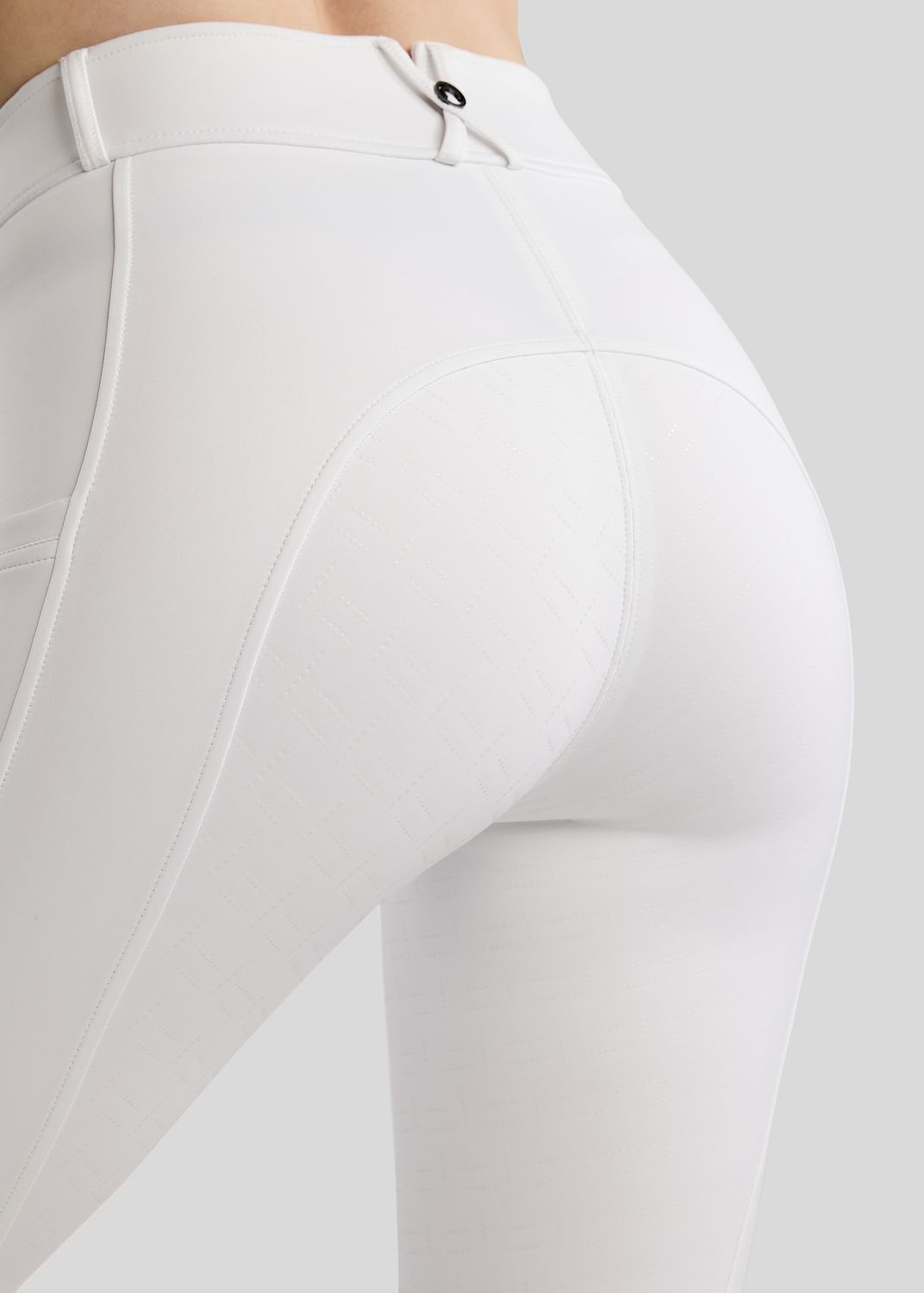 MoFair Breeches w. Gun Metal Logo Print - Fullgrip, White 