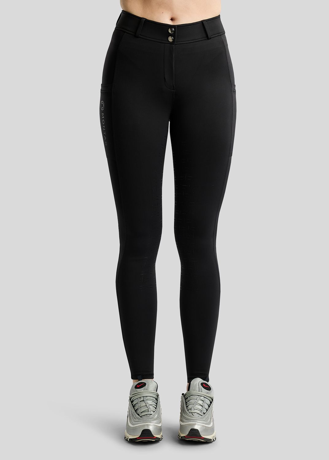 MoFair Breeches w. Gun Metal Logo Print - Fullgrip, Black 