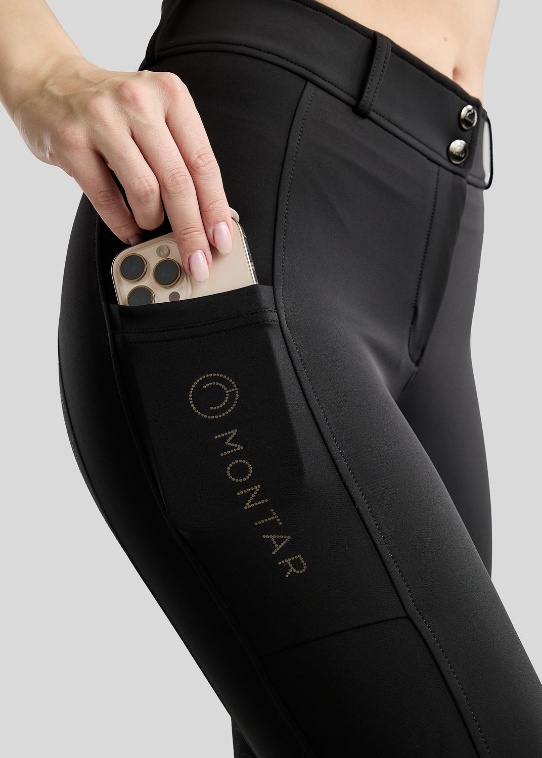 MoFair Breeches w. Gun Metal Logo Print - Fullgrip, Black 