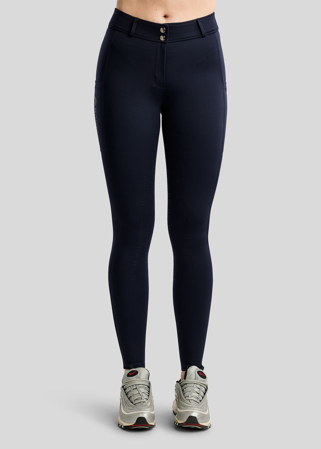 MoFair Breeches w. Gun Metal Logo Print - Fullgrip, Navy 