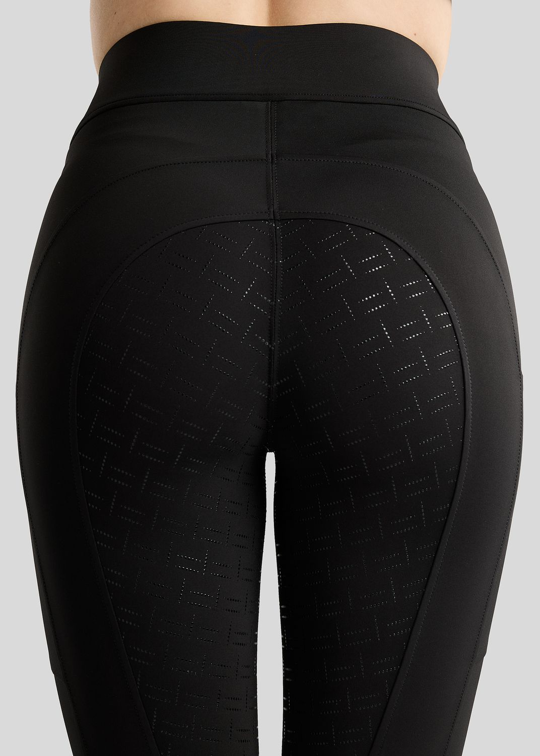 MoFair Tights w. Gun Metal Logo Print - Fullgrip, Black 