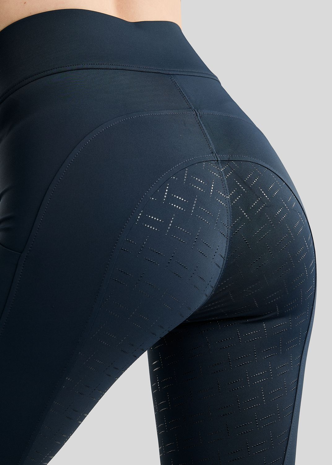 MoFair Tights w. Gun Metal Logo Print - Fullgrip, Navy 