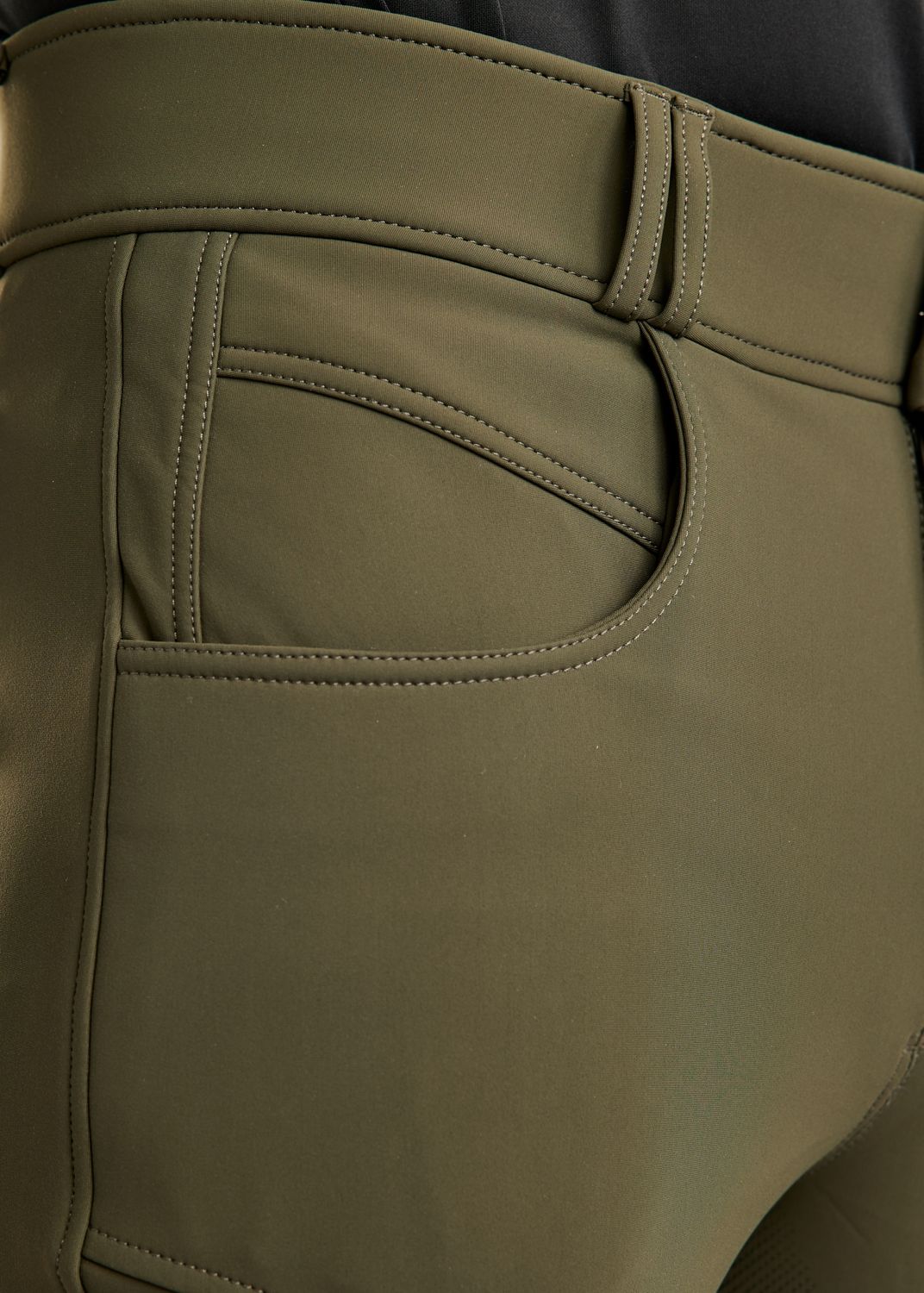 MoPeter Herre Softshell Ridebukser - Fuldgrip, Olive 