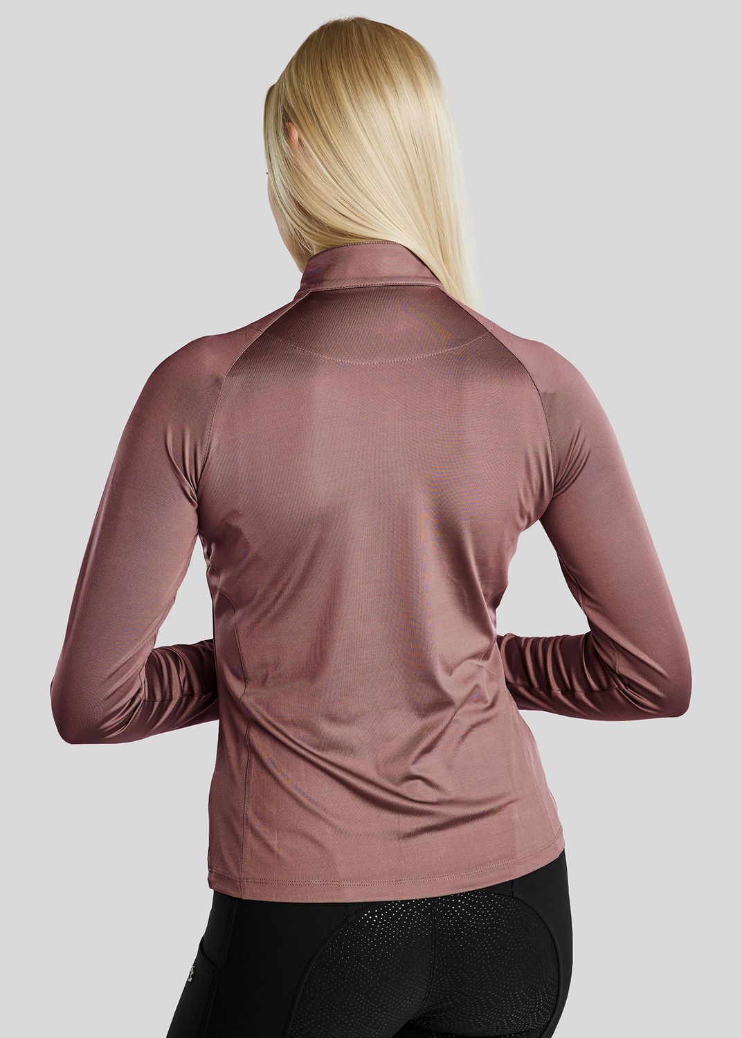 MoErica Long Sleeved Thermo Polo w. Quater zip - Dusty Rose 