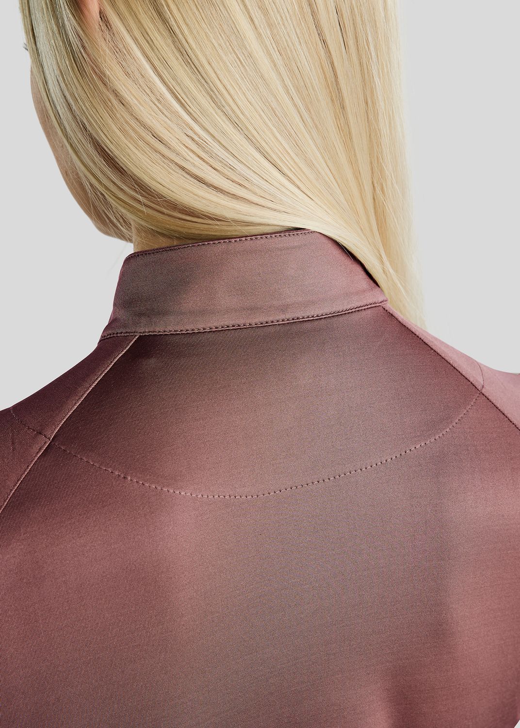 MoErica Long Sleeved Thermo Polo w. Quater zip - Dusty Rose 