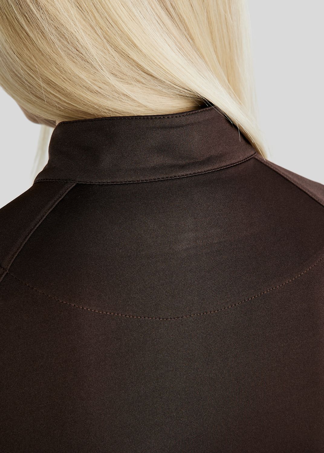 MoErica Long Sleeved Thermo Polo w. Quater zip - Brown 