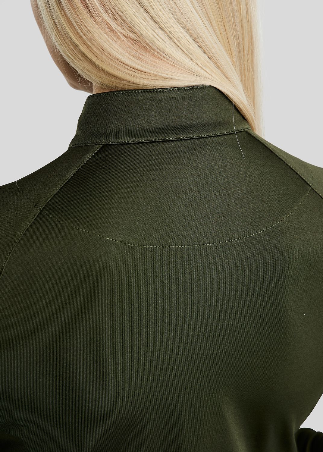 MoErica Long Sleeved Thermo Polo w. Quater zip - Olive 