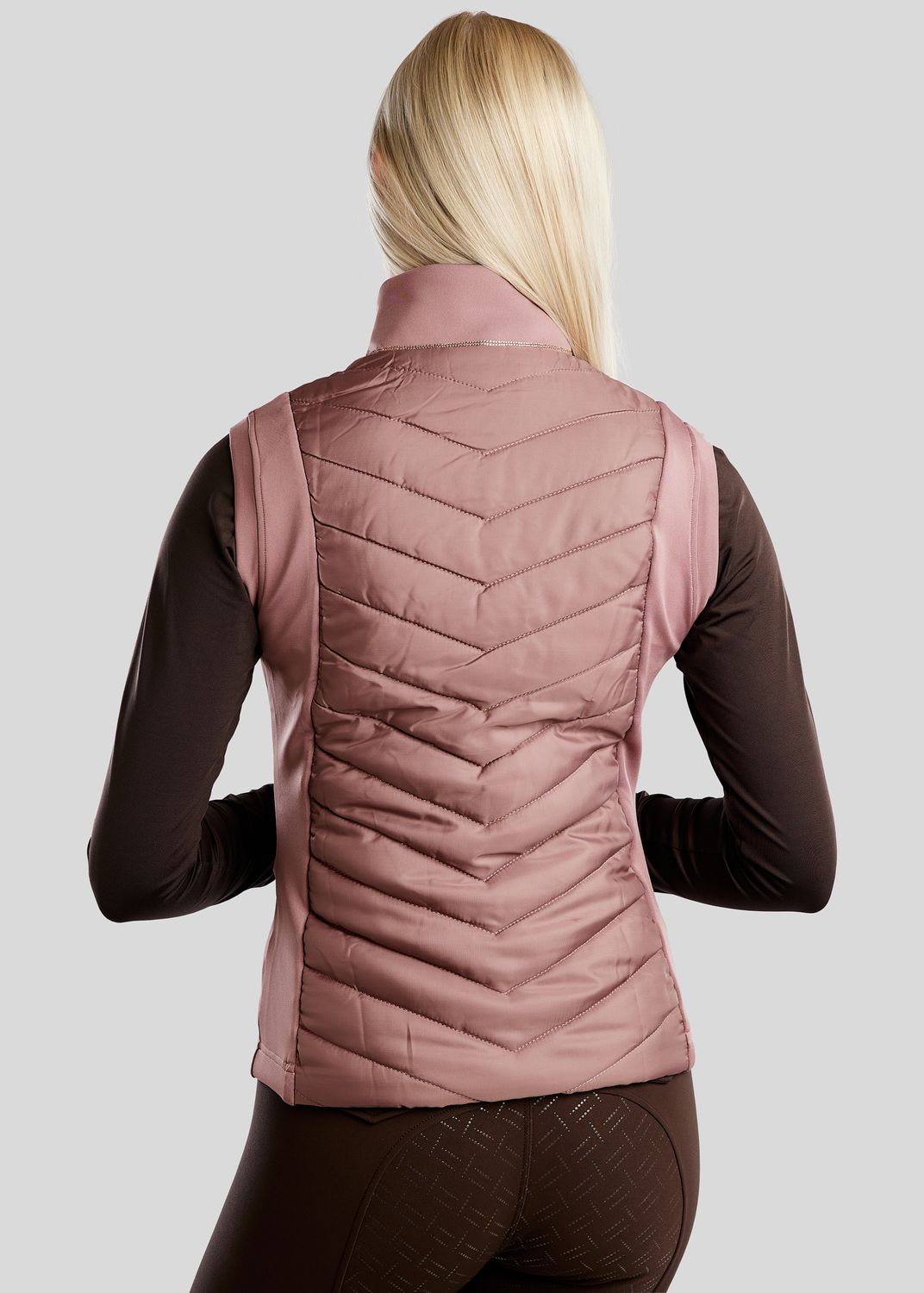 MoMari Hybrid Bodywarmer w. Rosegold Crystals - Dusty Rose 