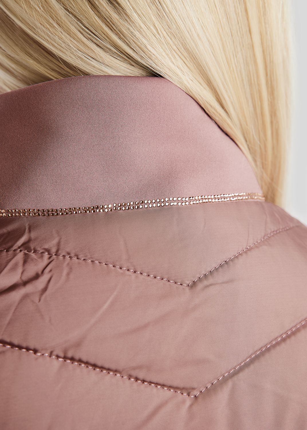 MoMari Hybrid Bodywarmer w. Rosegold Crystals - Dusty Rose 