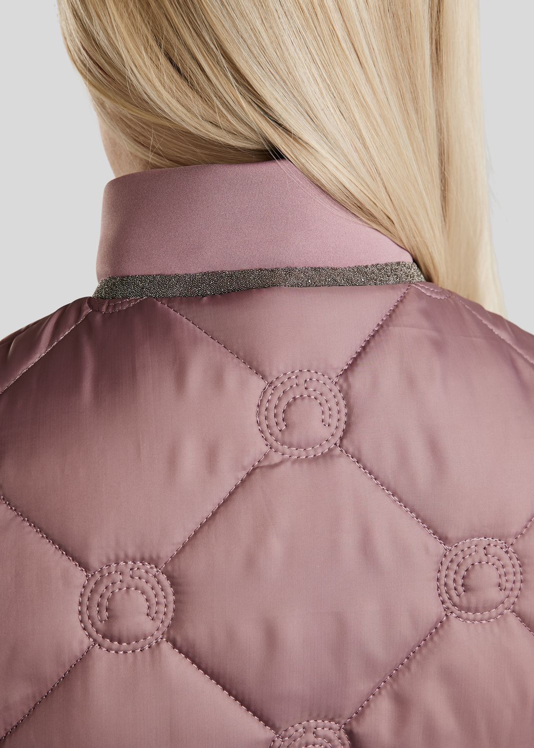 MoMartina Hybrid Vest m. Kviltet Monogram - Dusty Rose 