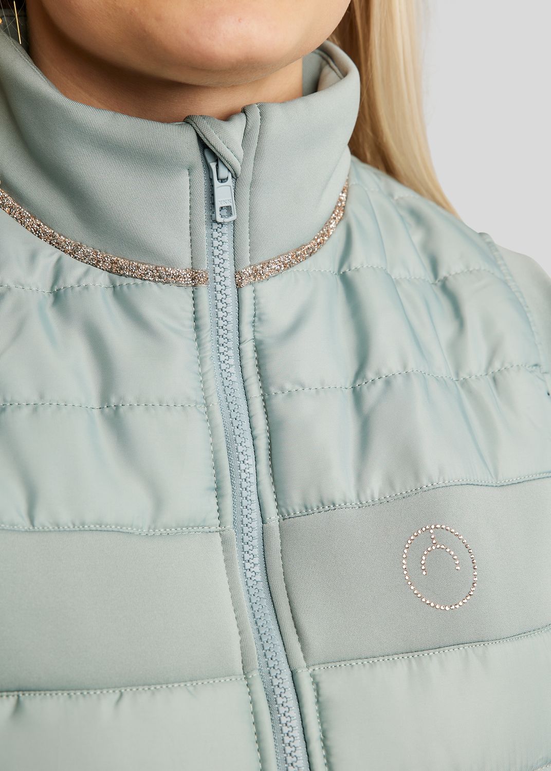 MoLila Hybrid Bodywarmer w. Champagne Crystal Tape and Crystals - Turin