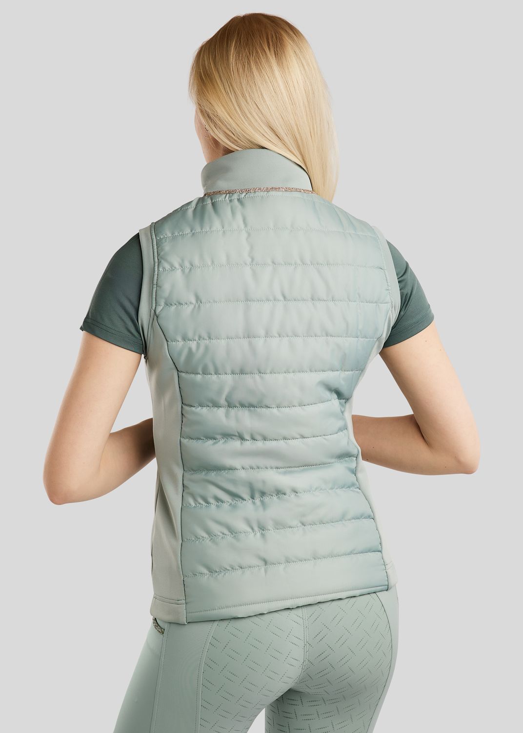 MoLila Hybrid Bodywarmer w. Champagne Crystal Tape and Crystals - Turin