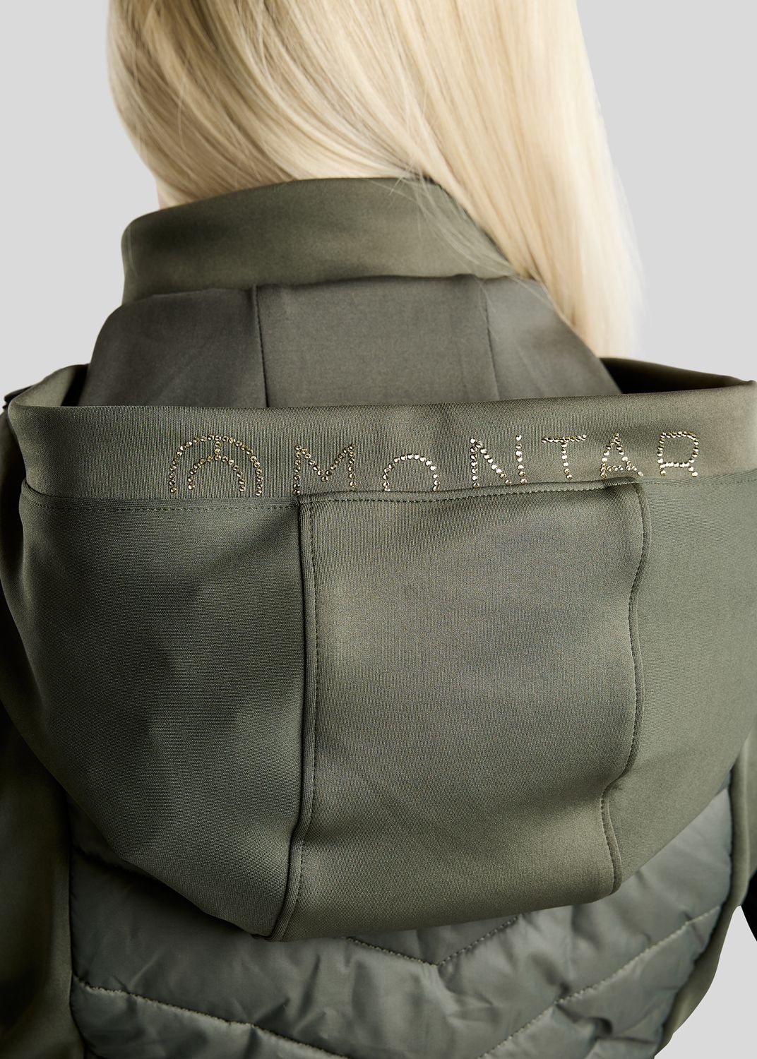 MoEverline Hybrid Bodywarmer w. Detachable Hood and Golden Quartz Crystsals - Forest Green 