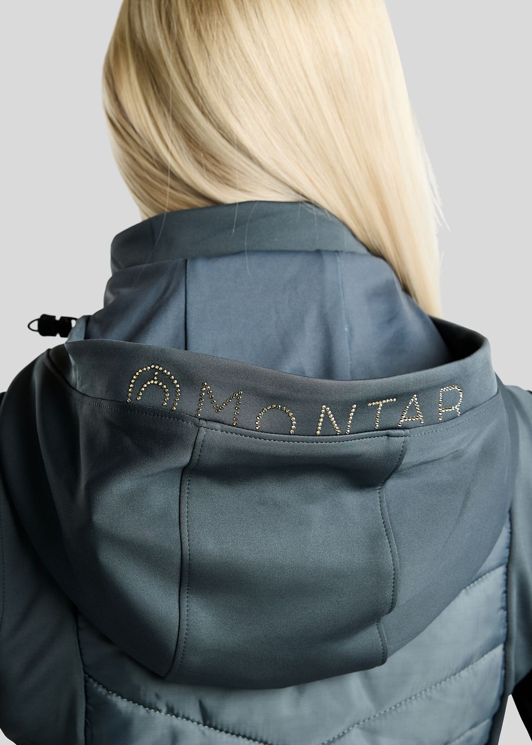 MoEverline Hybrid Bodywarmer w. Detachable Hood and Golden Quartz Crystsals - Dark Slate 