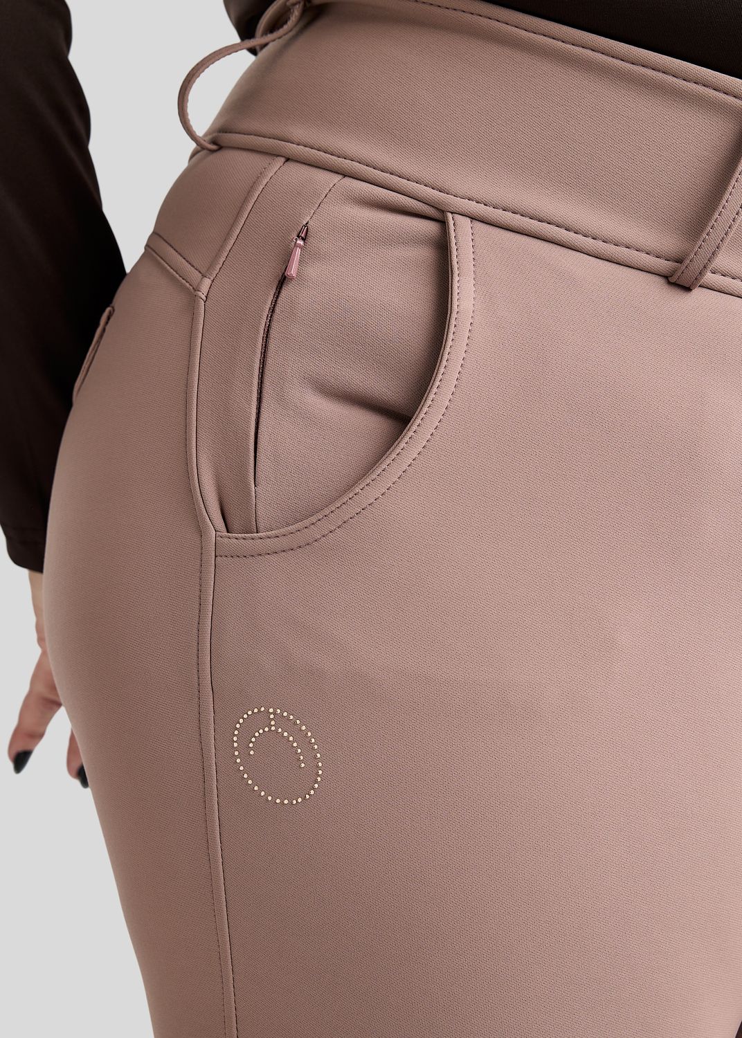CURVE Briella Breeches w. Rosegold Crystals - Fullgrip, Dusty Rose 