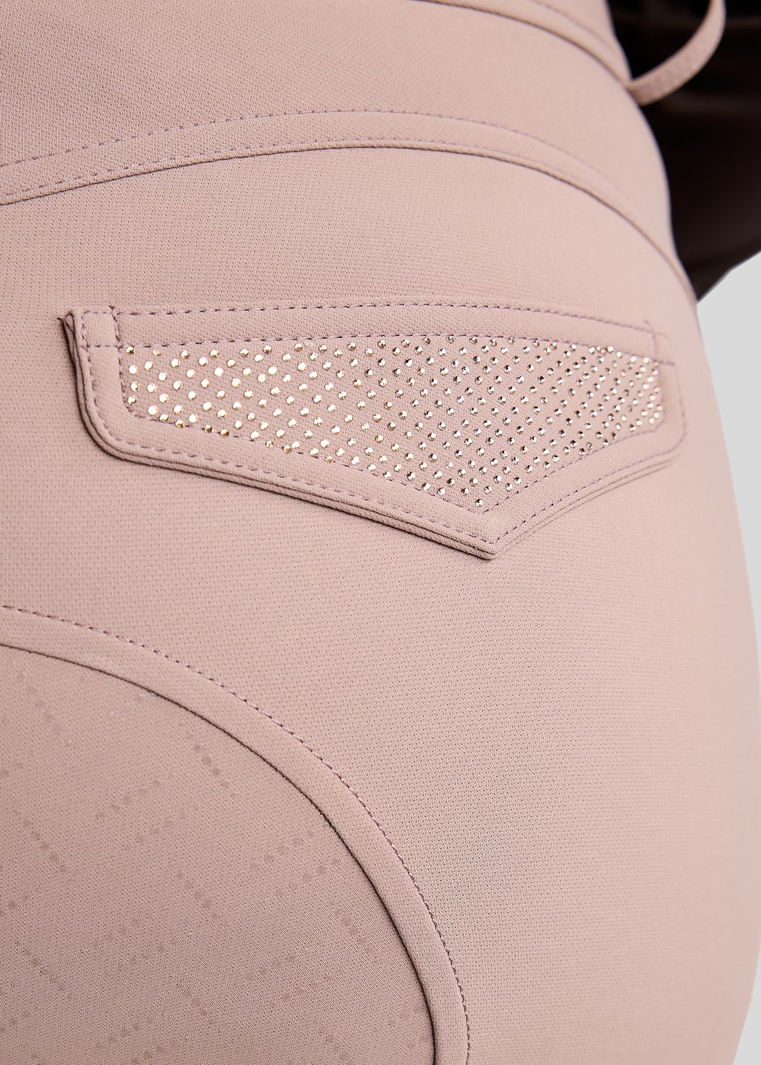 CURVE Briella Breeches w. Rosegold Crystals - Fullgrip, Dusty Rose 