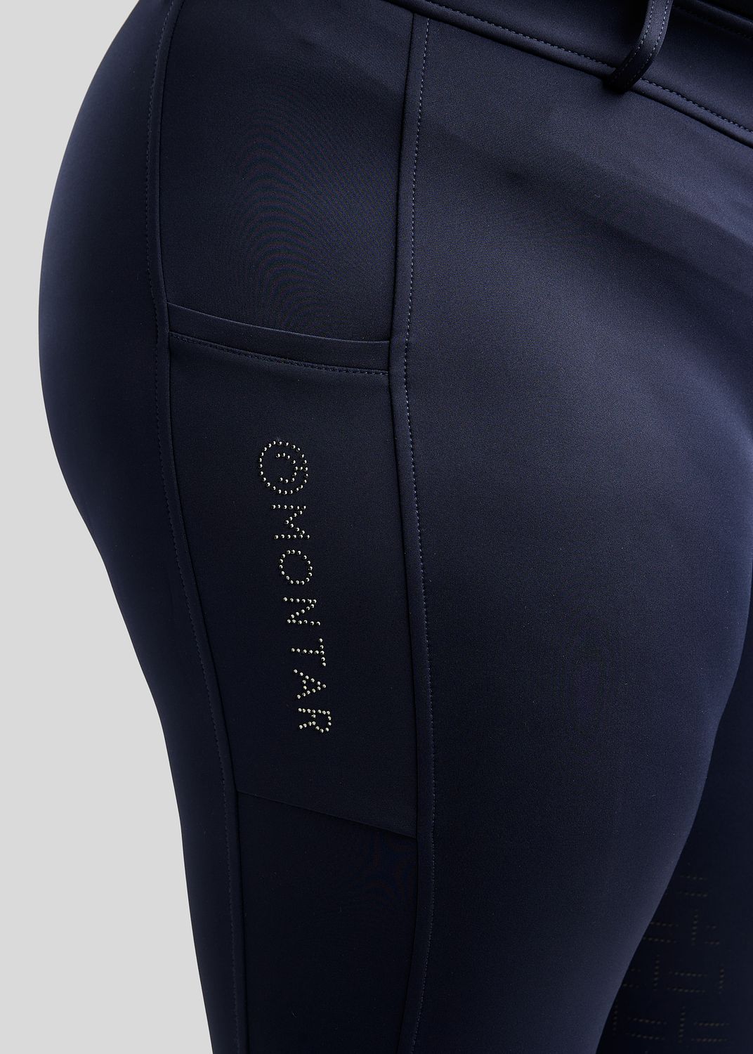 CURVE MoFlair Breeches w. Phone Pockets and Gun Metal Crystals - Fullgrip, Navy
