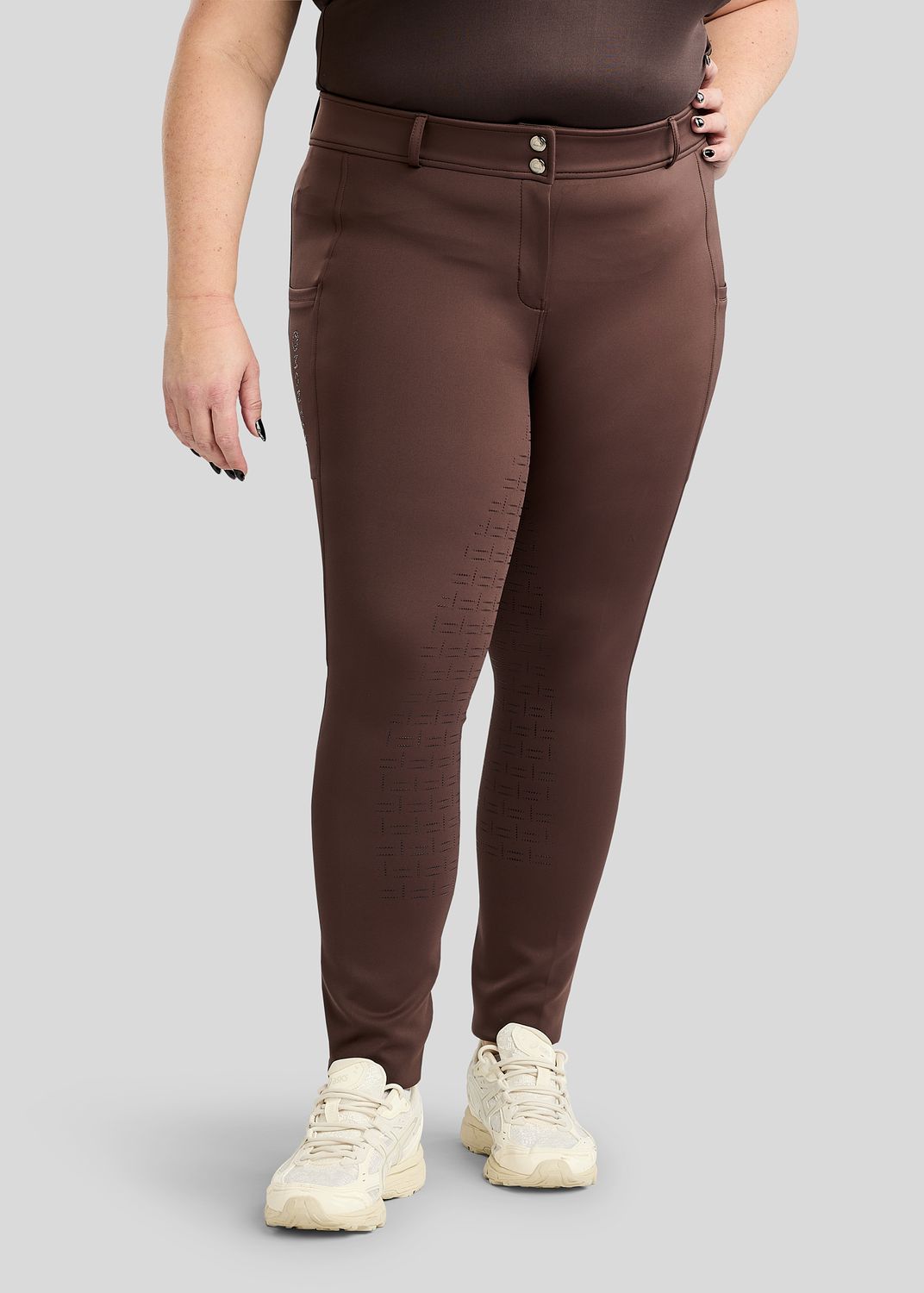 CURVE MoFlair Breeches w. Phone Pockets and Gun Metal Crystals - Fullgrip, Brown