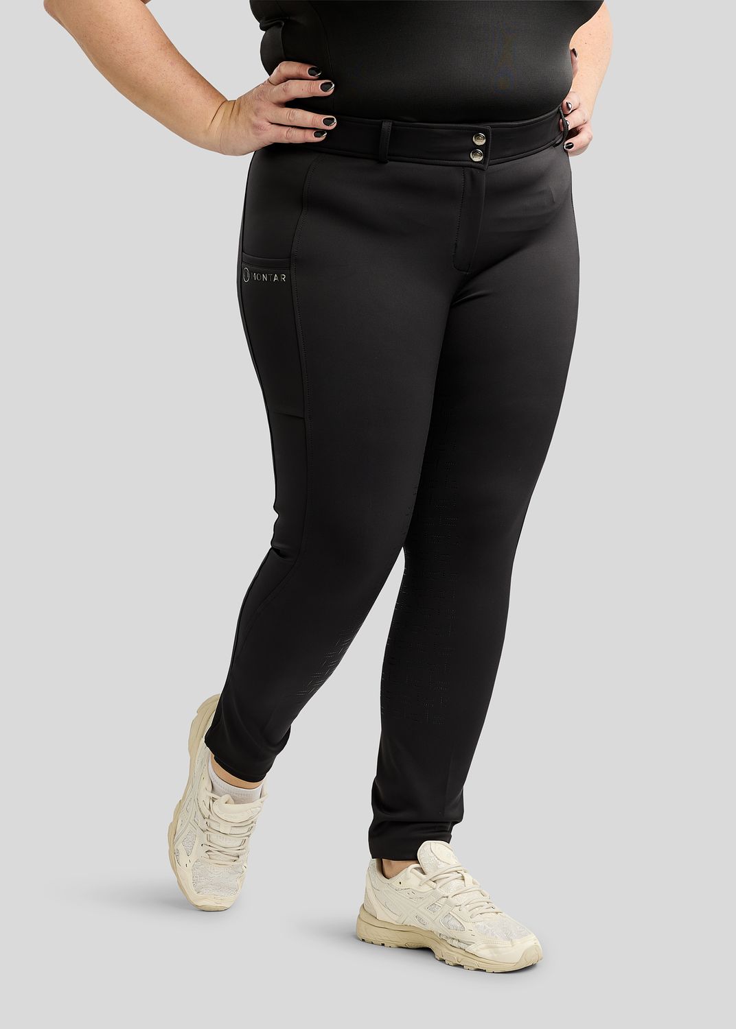 CURVE MoFree Breeches w. Gun Metal Print - Fullgrip, Black