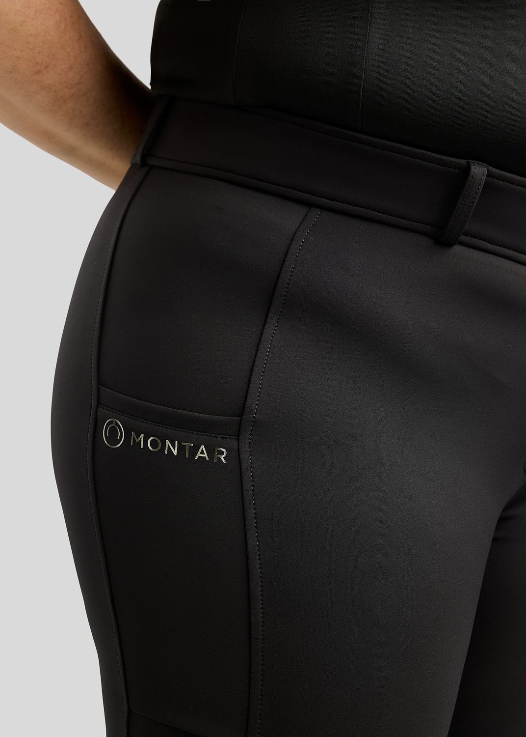 CURVE MoFree Breeches w. Gun Metal Print - Fullgrip, Black