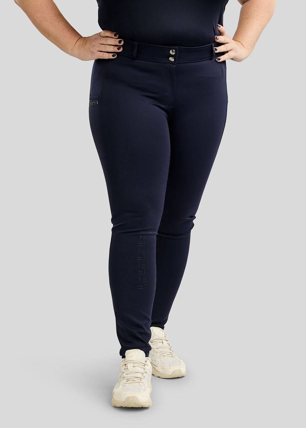 CURVE MoFree Breeches w. Gun Metal Print - Fullgrip, Navy