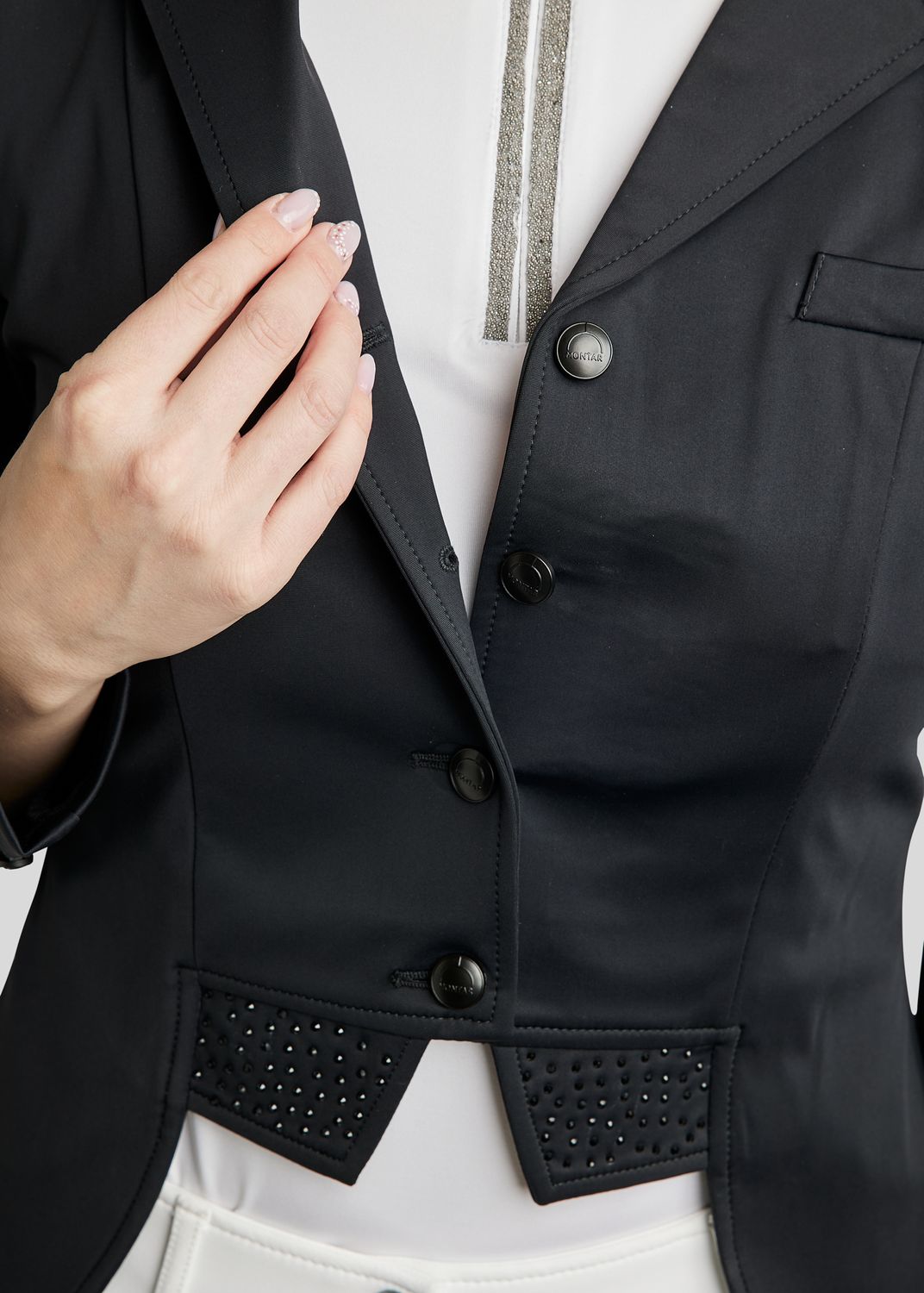 Short Dressage Softshell Tail Coat - Black 