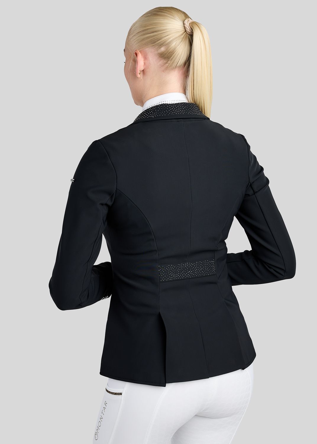 Black MoDarla Short tailcoat with Gunmetal crystals 