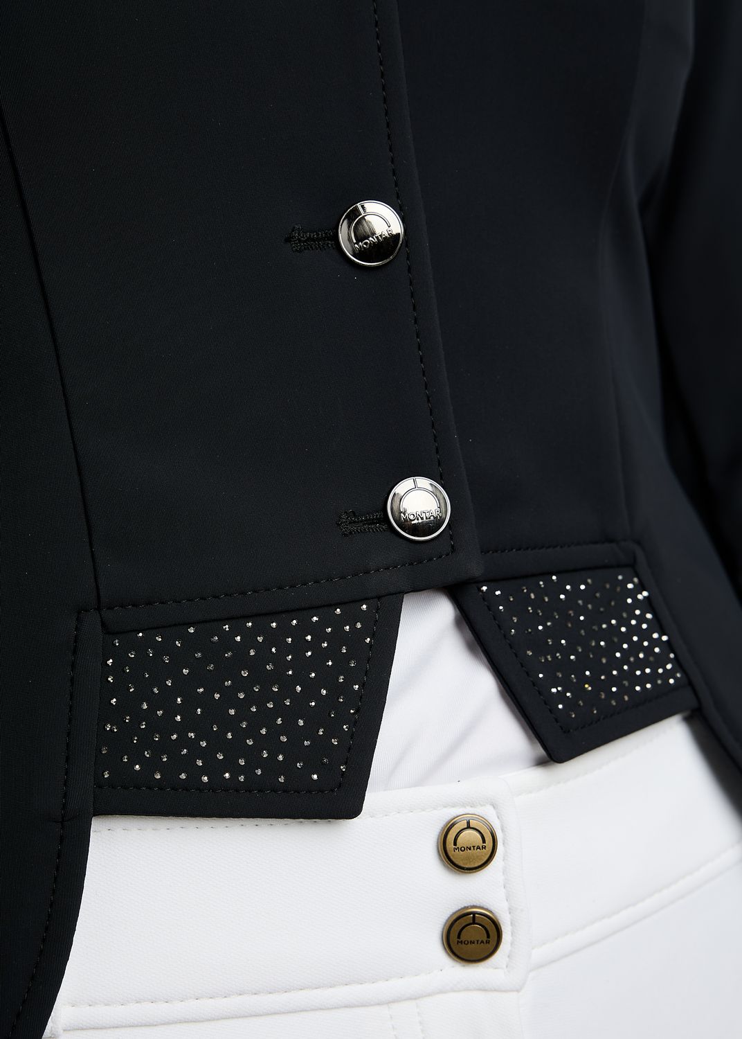 Black MoDarla Short tailcoat with Gunmetal crystals 