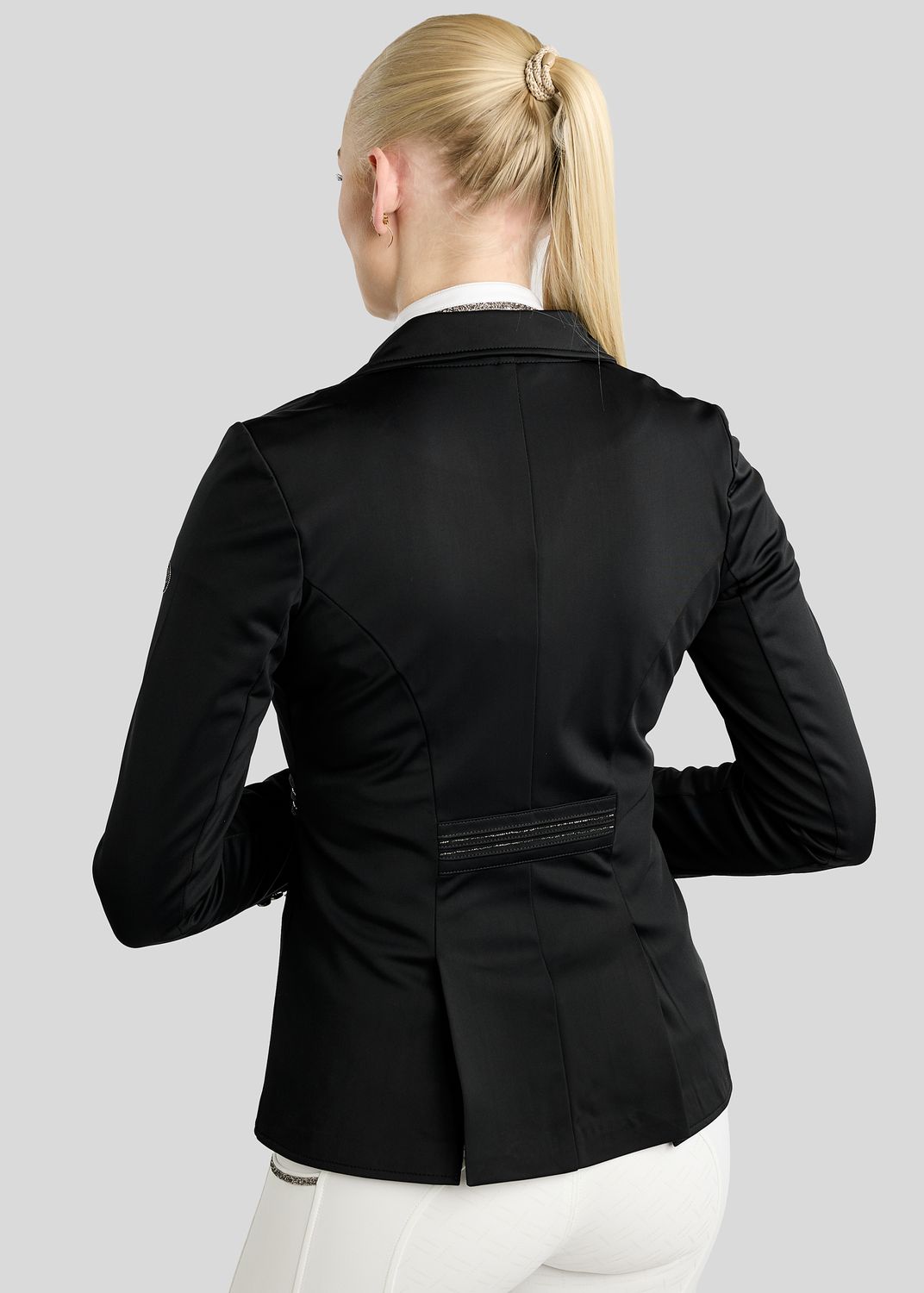 MoKylie Short Tailcoat w. Gun Metal Crystal Tape and Crystals - Black 