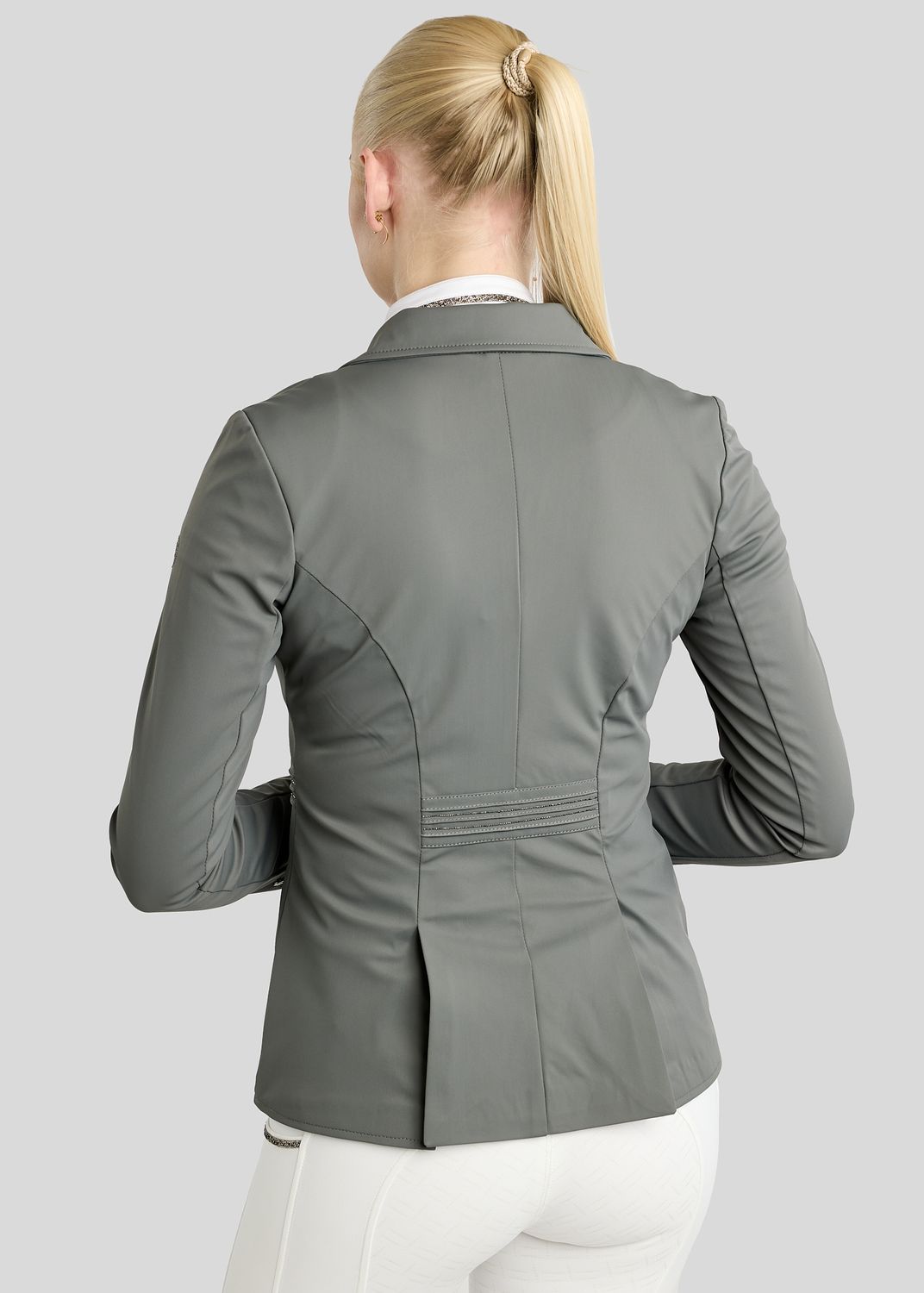 MoKylie Short Tailcoat w. Gun Metal Crystal Tape and Crystals - Grey 
