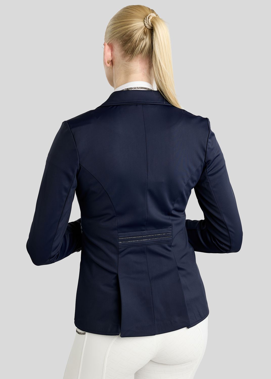 MoKylie Short Tailcoat w. Gun Metal Crystal Tape and Crystals - Navy 