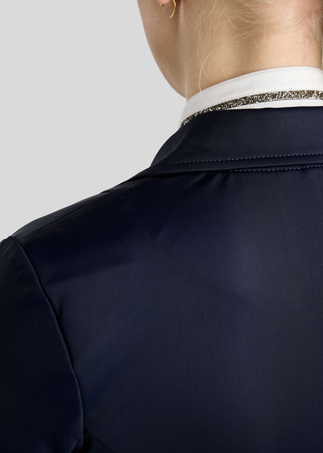 MoKylie Short Tailcoat w. Gun Metal Crystal Tape and Crystals - Navy 