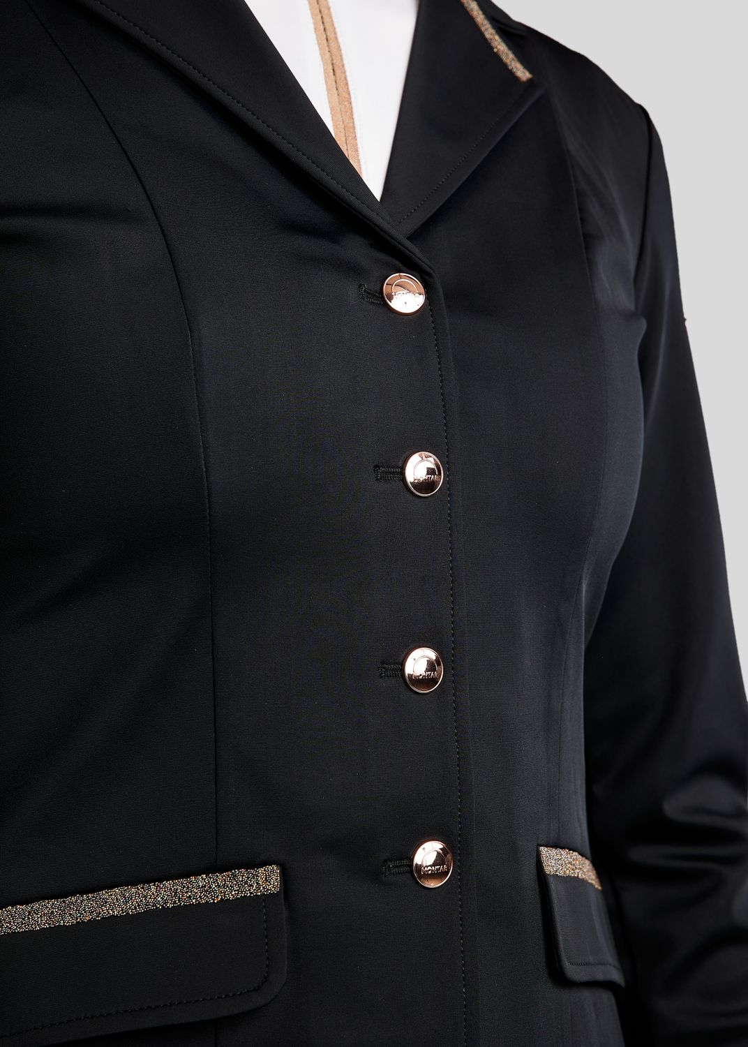 MoGlenda Softshell Competition Jacket w. Rosegold Caviar Tape - Black 