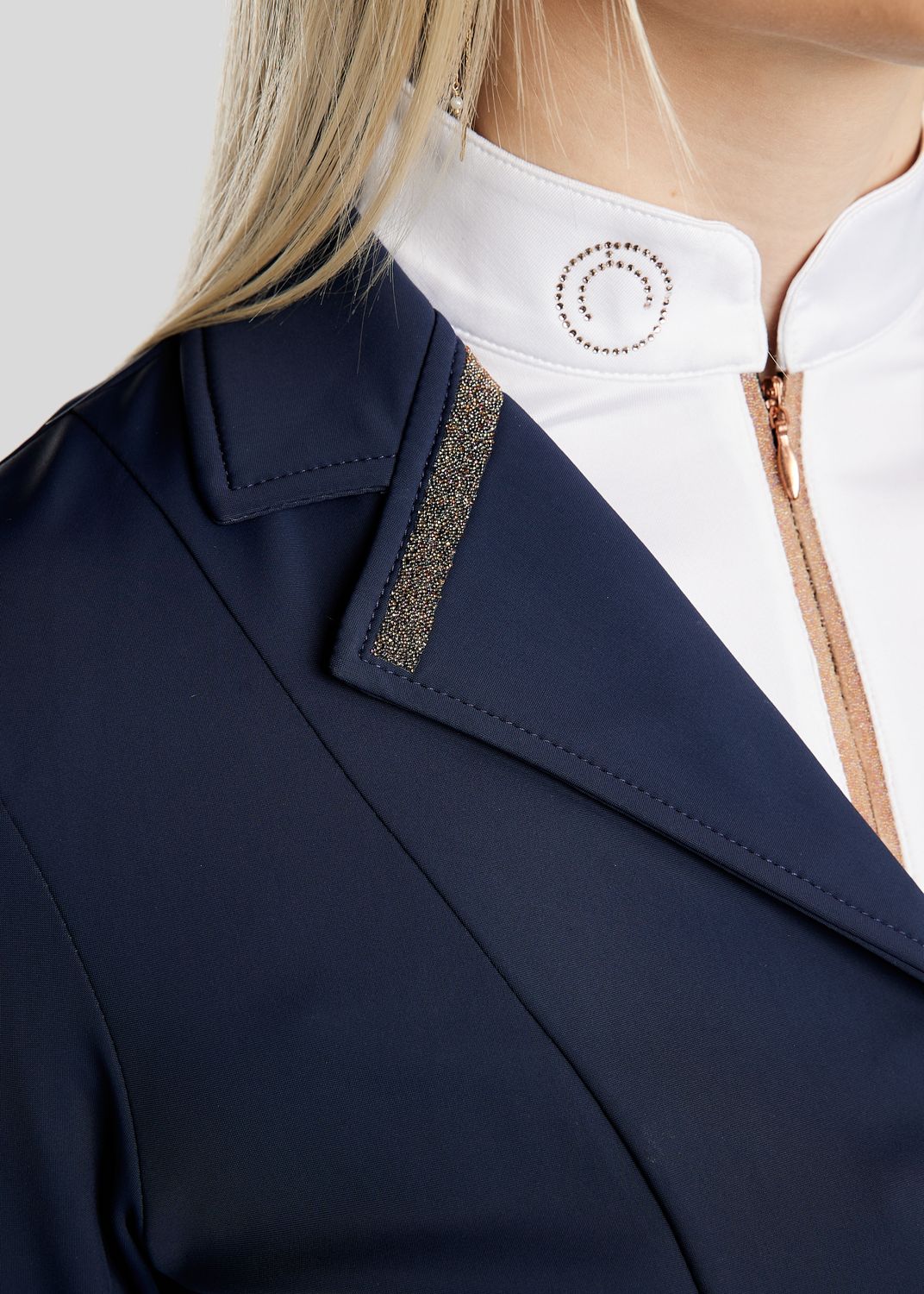 MoGlenda Softshell Competition Jacket w. Rosegold Caviar Tape - Navy 