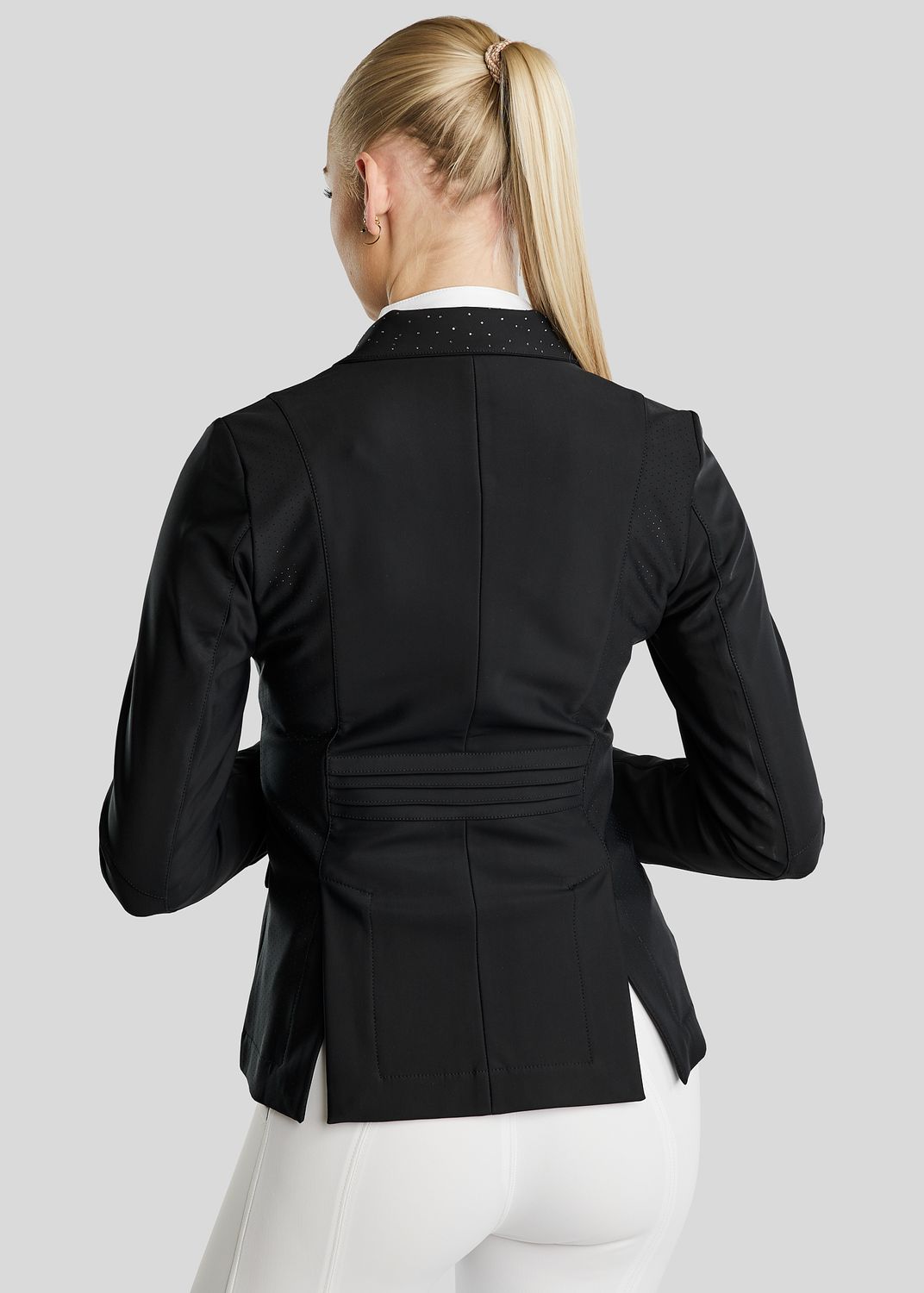 MoZida Softshell Competition Jacket w. Lasercut and Gun Metal Crystals - Black 