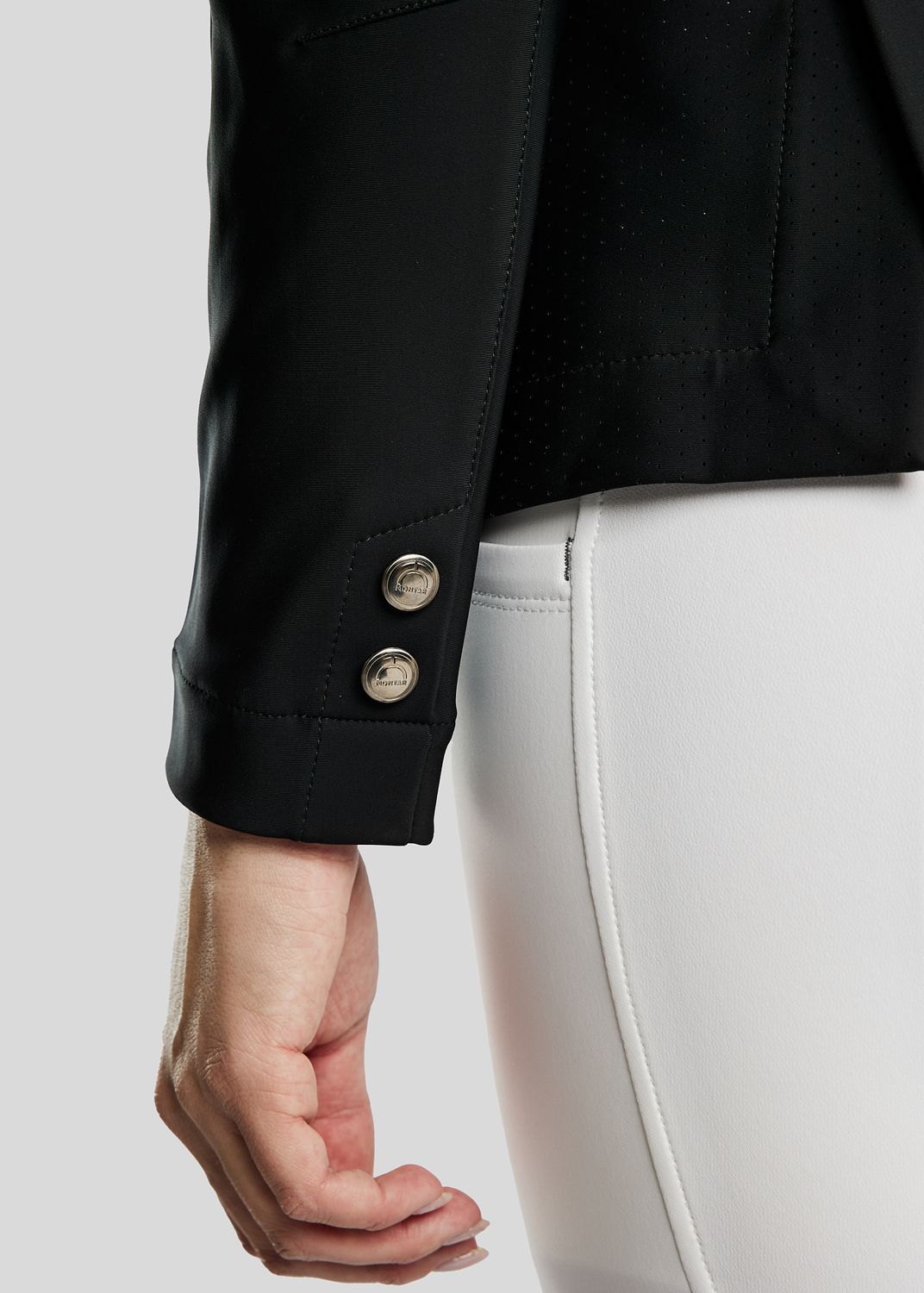 MoZida Softshell Competition Jacket w. Lasercut and Gun Metal Crystals - Black 