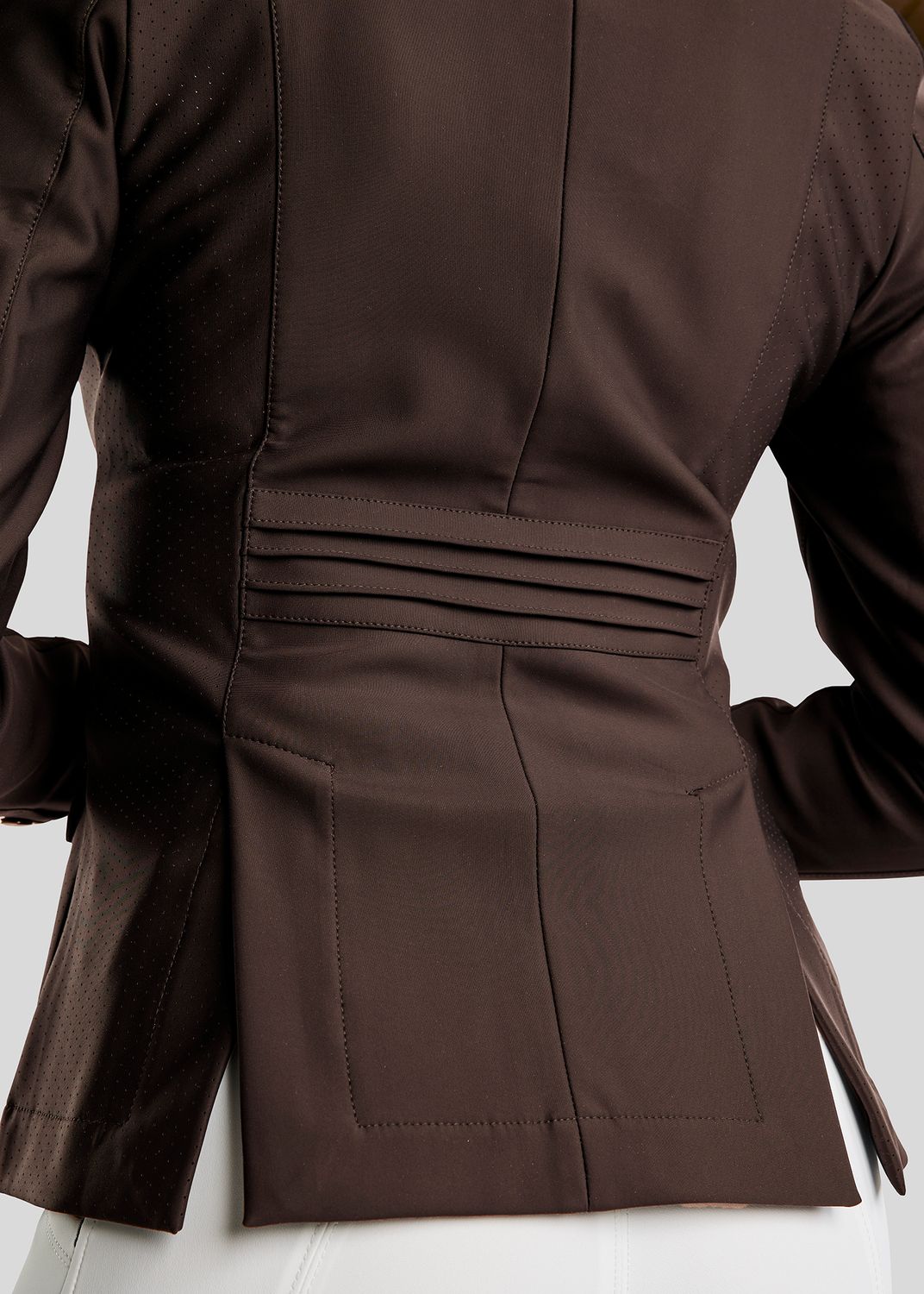 MoZida Softshell Competition Jacket w. Lasercut and Gun Metal Crystals - Brown 