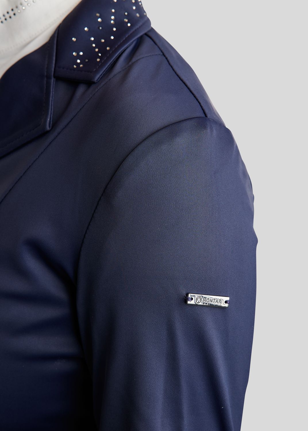 MoEmilia Softshell Competition Jacket w. Mixed Grey Crystals - Navy 