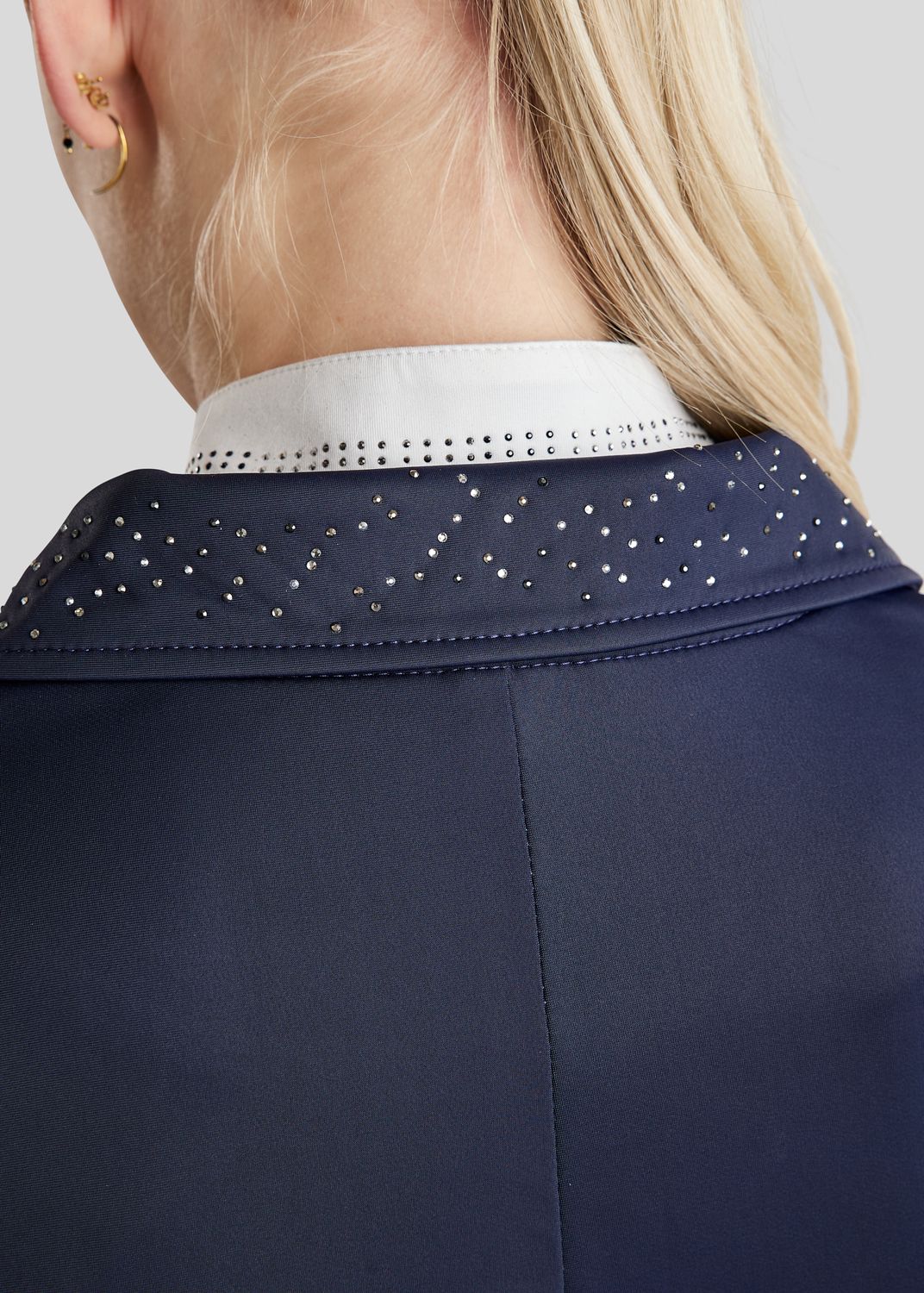 MoEmilia Softshell Competition Jacket w. Mixed Grey Crystals - Navy 