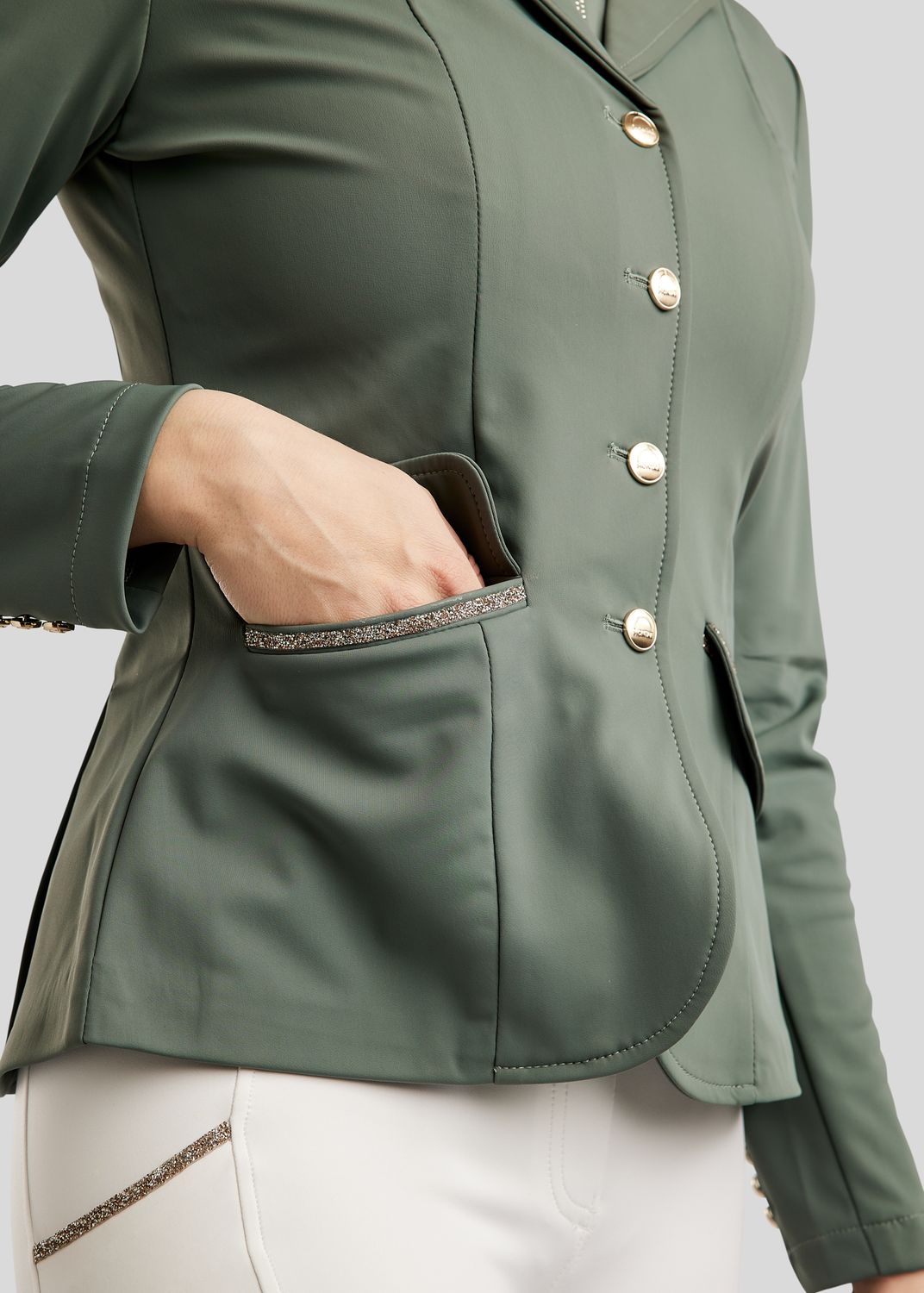 MoLila Competition Jacket w. Champagne Crystal Tape - Jade