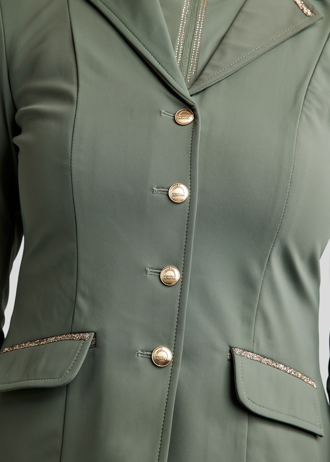 MoLila Competition Jacket w. Champagne Crystal Tape - Jade