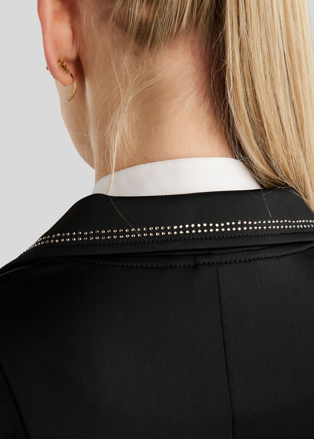 MoPearl Competition Jacket w. Pintucks and Gun Metal Crystals - Black