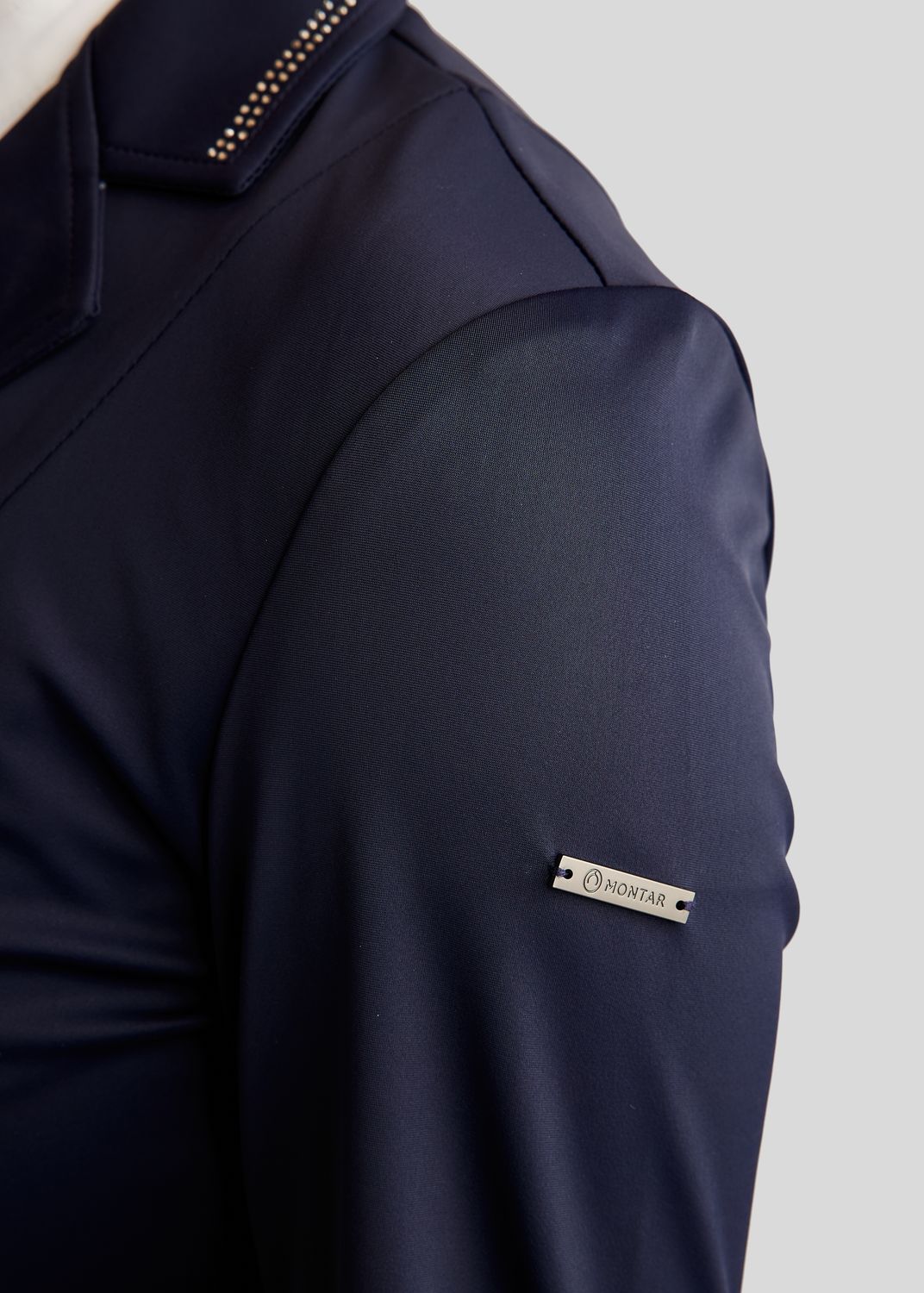 MoPearl Competition Jacket w. Pintucks and Gun Metal Crystals - Navy