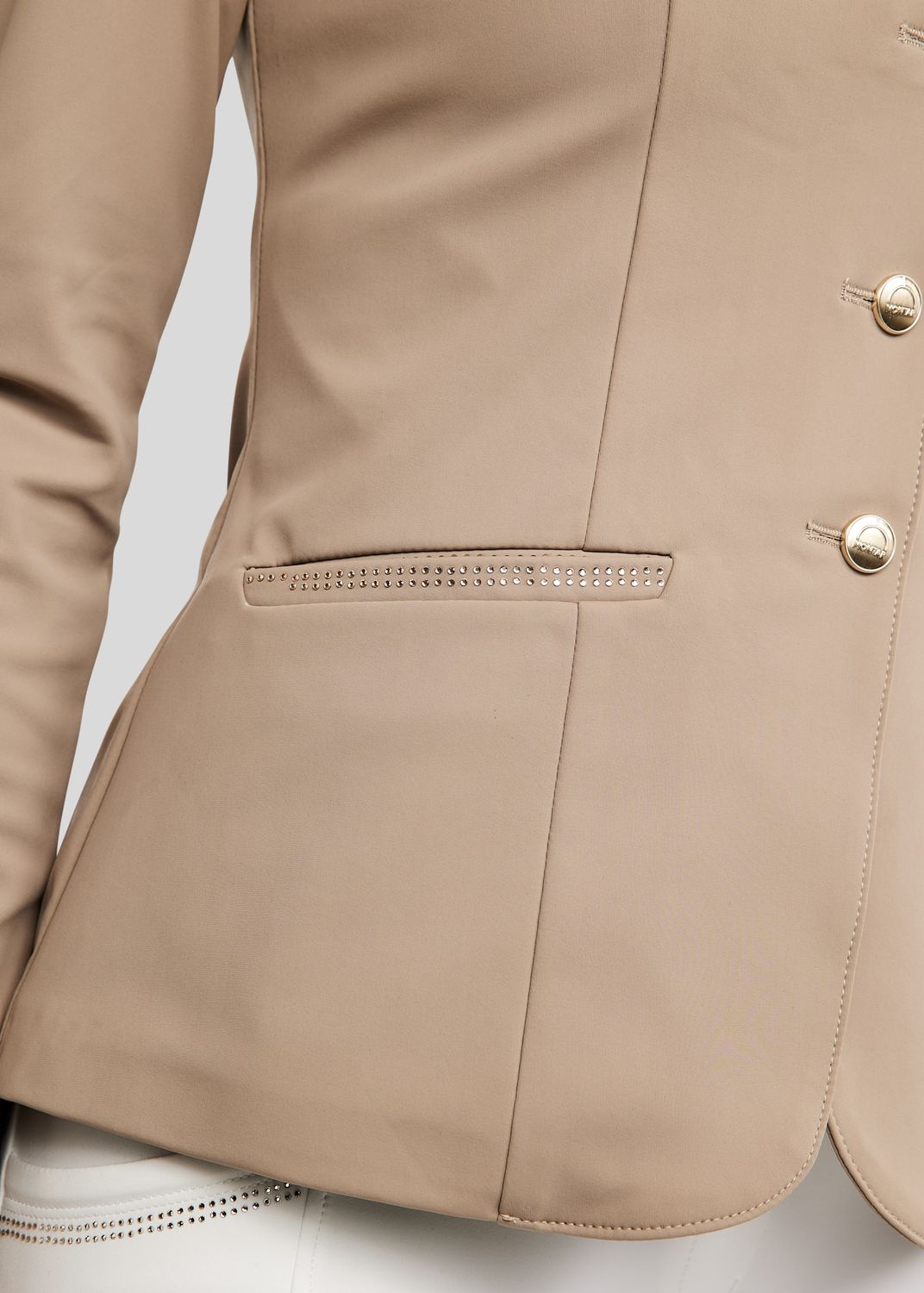 MoEverlisa Competition Jacket w. Champagne Crystals - Taupe 