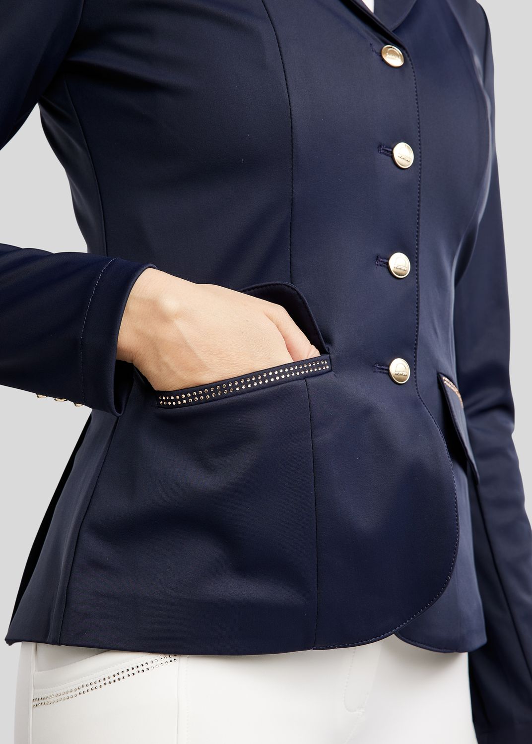 MoEverlisa Competition Jacket w. Champagne Crystals - Navy 