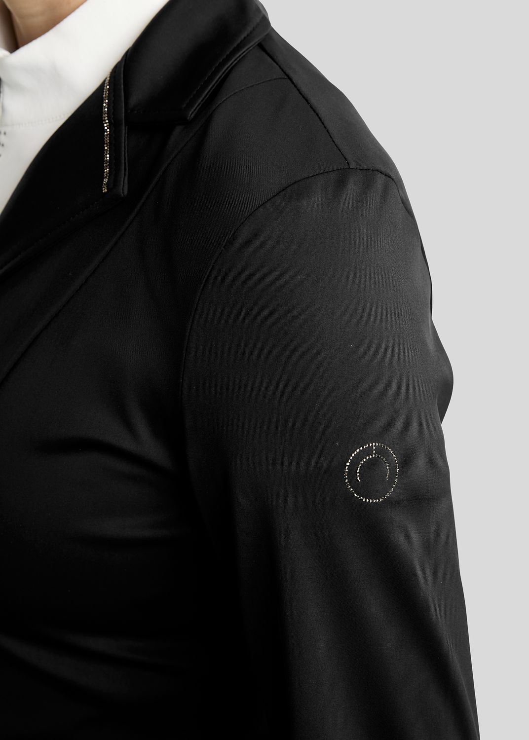 MoKira Softshell Competition Jacket w. Gun Metal Crystals - Black 