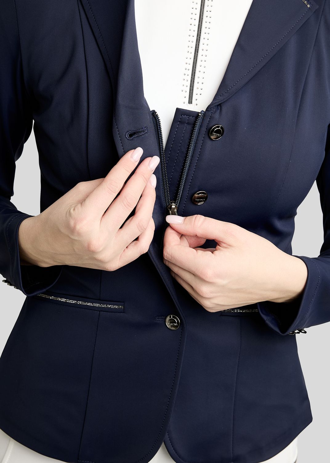 MoKira Softshell Competition Jacket w. Gun Metal Crystals - Navy 