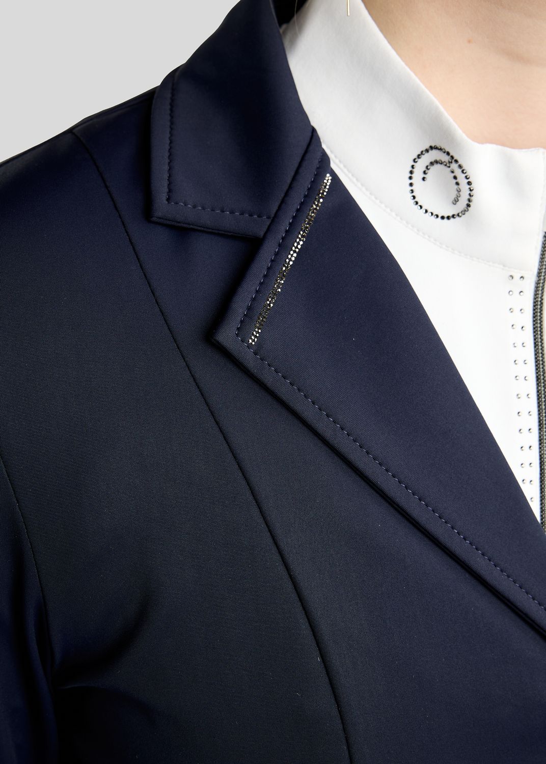MoKira Softshell Competition Jacket w. Gun Metal Crystals - Navy 