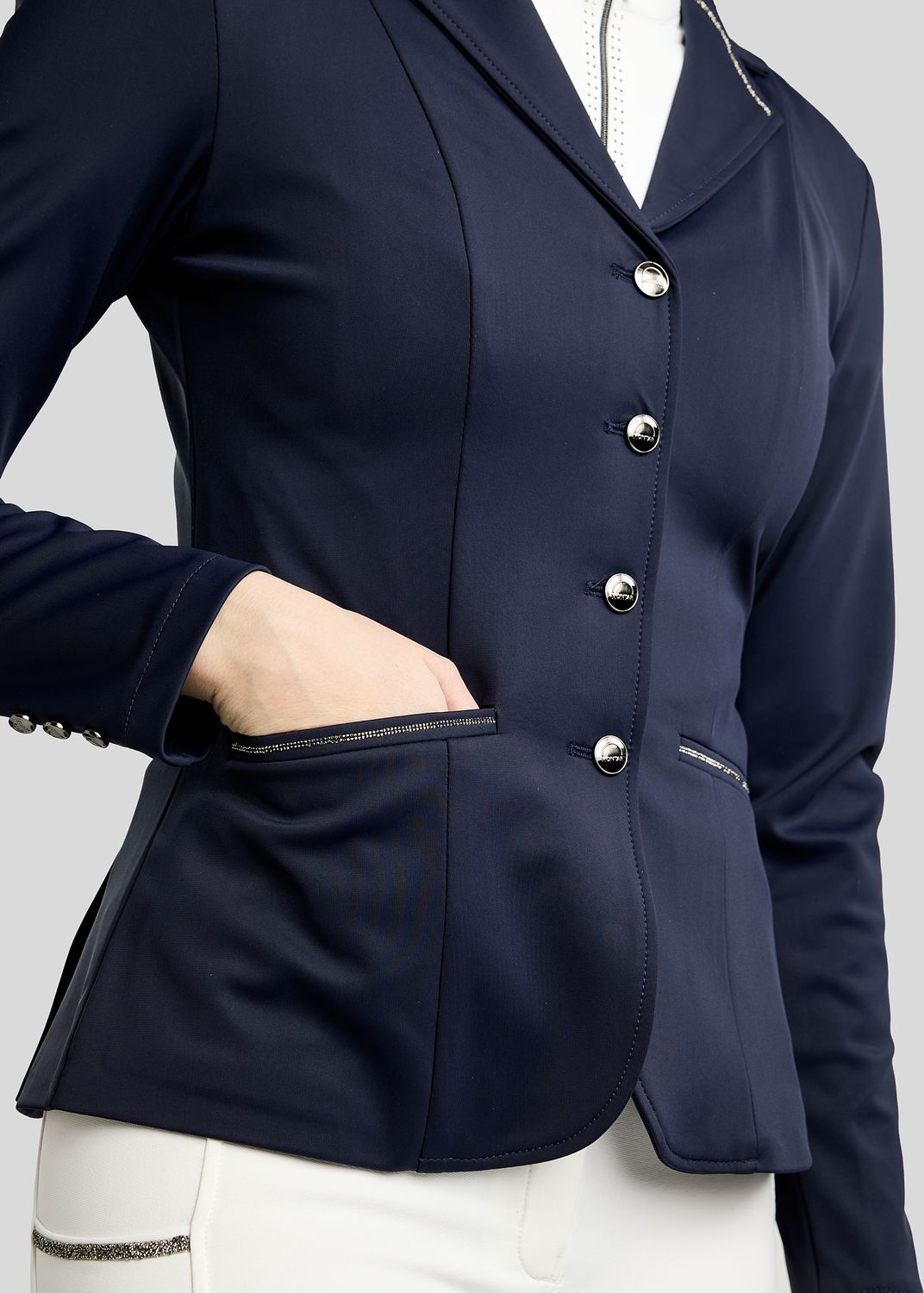 MoKira Softshell Competition Jacket w. Gun Metal Crystals - Navy 